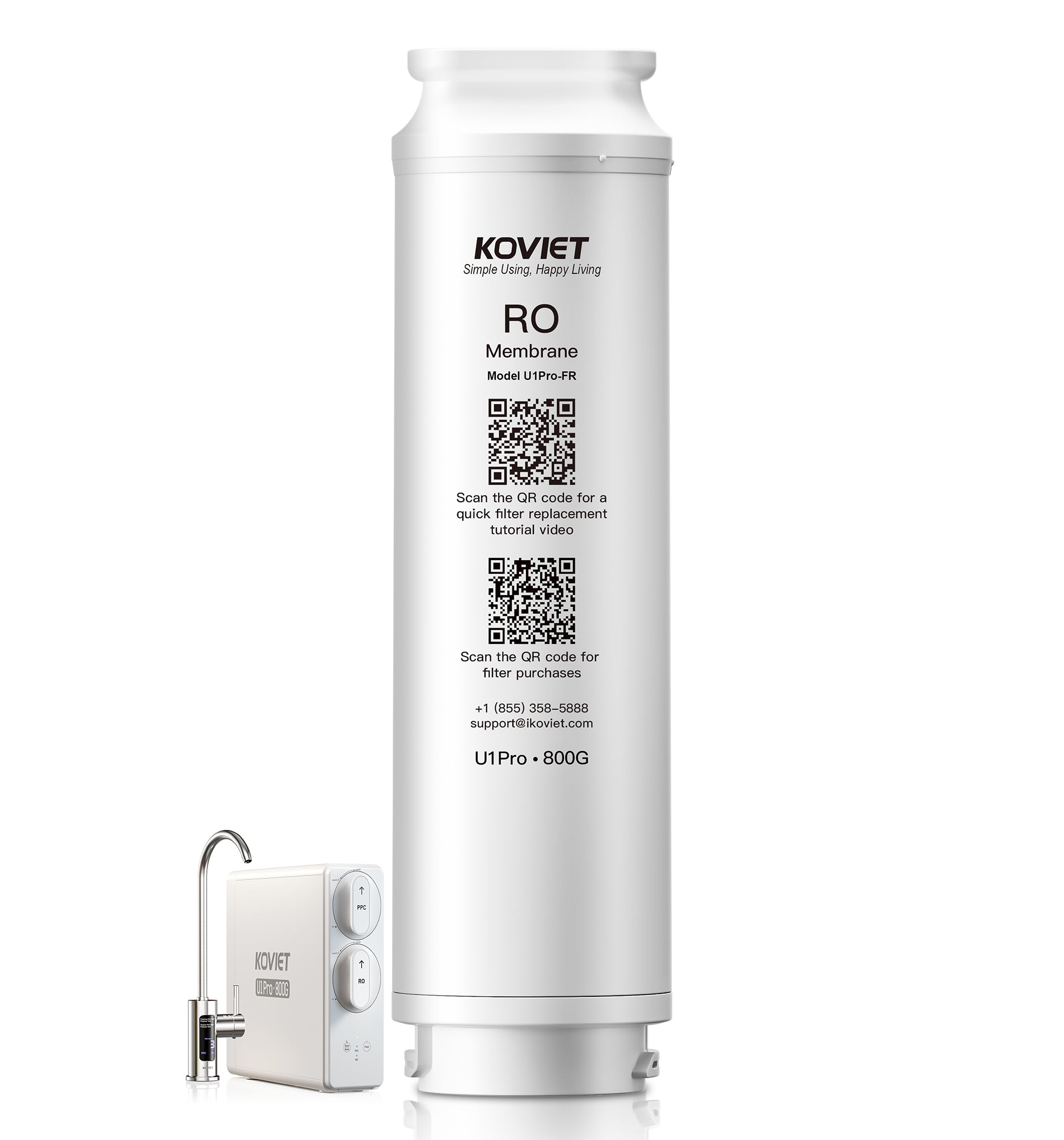 KOVIET U1 Pro 800-RO Filter, Replacement For U1 Pro Reverse Osmosis System, 10-Stage Ultra-Filtration Under Sink Water Filter System, NSF Certified, 3-Year Lifetime, Reduces PFAS